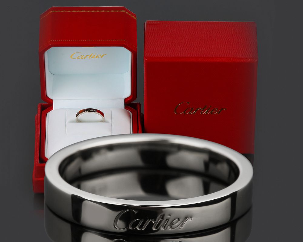 Кольца Обручальное кольцо Cartier. Платина. Оригинал изготовление на заказ, из золота и серебра