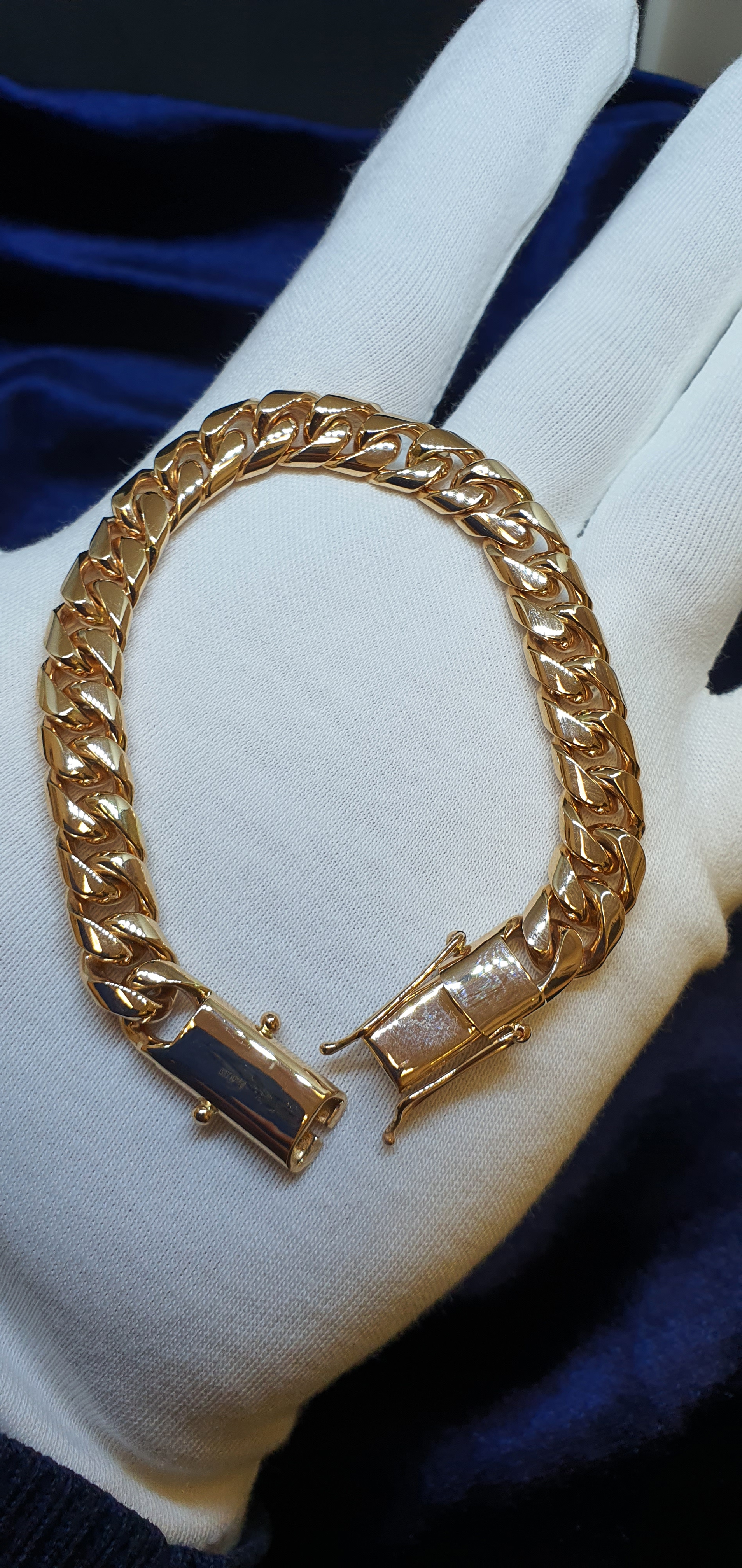 Золотой браслет Панцирное плетение 10 мм из золота под заказ. 161221-11